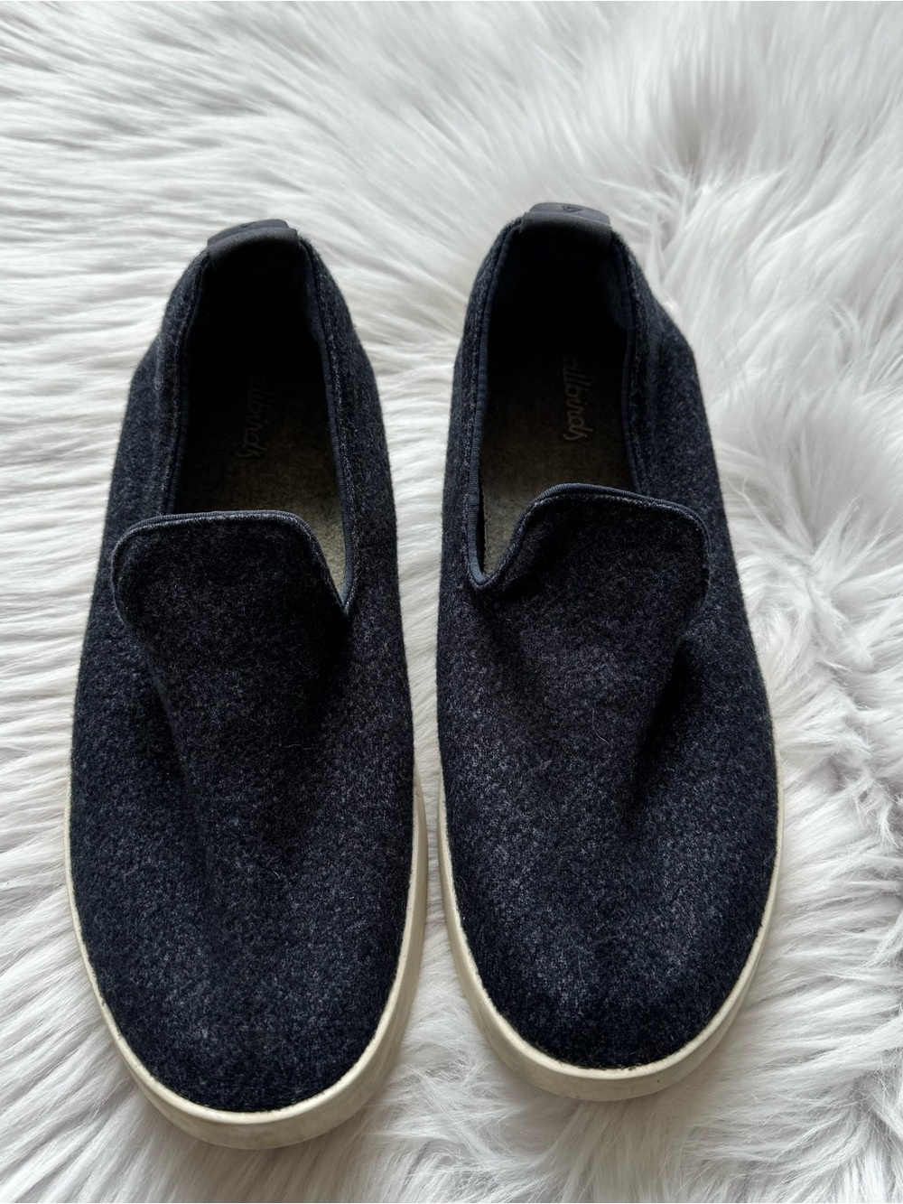 allbirds Women's Dark Navy Wool Slip-On Loafers
